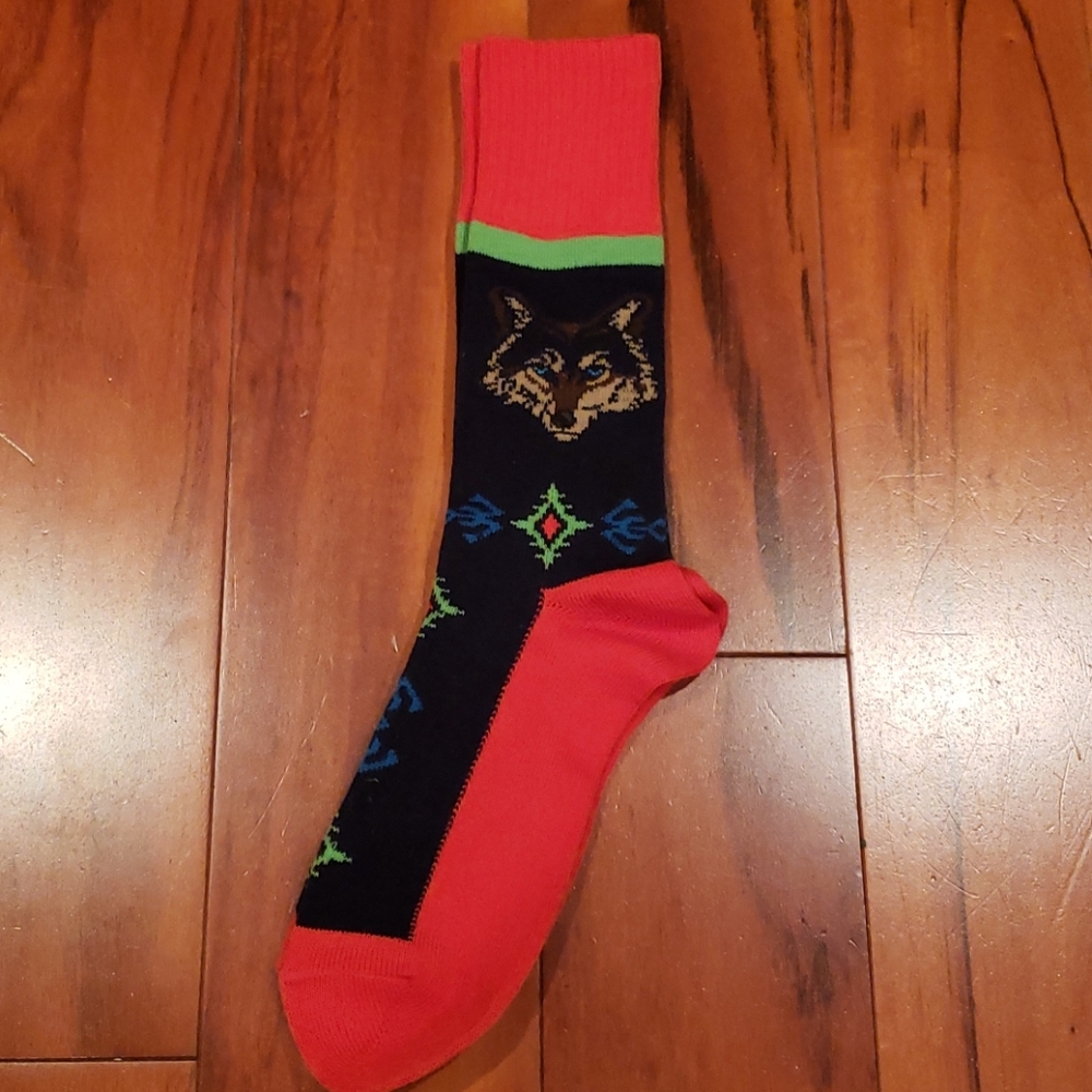 Vintage wool socks with design of a Fox